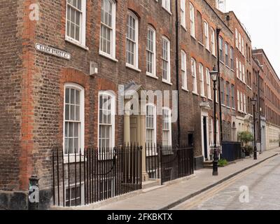 Case georgiane in Elder Street, Spitalfields, Londra Foto Stock