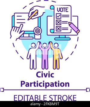 Icona Civic Participation Concept Illustrazione Vettoriale