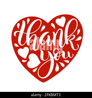 Grazie lettere. Calligrafia disegnata a mano. Vettore Illustrazione Vettoriale