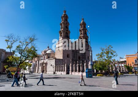 Catedral, Basilica de Nuestra Senora de la Asuncion, Piazza la Patria Oriente, Aguascalientes, Messico, Nord America Foto Stock