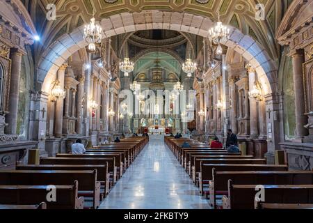 All'interno del Templo de San Francisco, Patrimonio dell'Umanità dell'UNESCO, Queretaro, Messico, Nord America Foto Stock