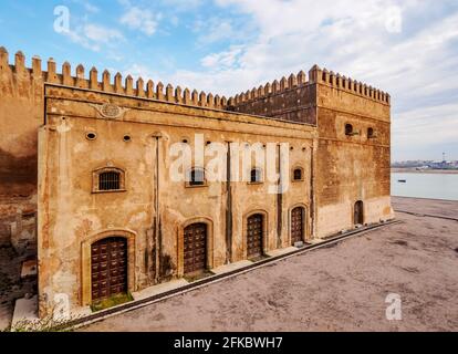 Mura difensive della Kasbah della regione di Udayas, Rabat, Rabat-sale-Kenitra, Marocco, Africa del Nord, Africa Foto Stock