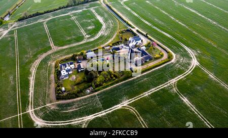 Veduta aerea di Ripple Mill, Ringwad, Kent, Foto Stock