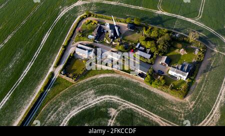 Veduta aerea di Ripple Mill, Ringwad, Kent, Foto Stock