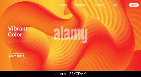 Flusso astratto Poster 3d. Colore rosso. Sfumatura colorata. Vettore. Illustrazione Vettoriale