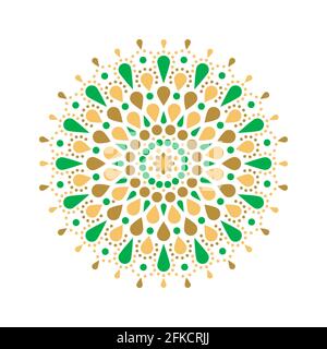 La pittura a punti incontra le mandala. Stile aborigeno di pittura a punti e il potere del mandala. Fiore decorativo Illustrazione Vettoriale