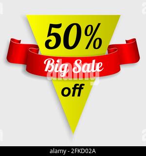 Poster di vendita, banner. Grande vendita nastro . Illustrazione vettoriale. Modello per il tuo progetto Illustrazione Vettoriale