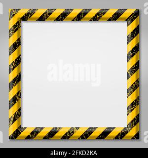 Cornice di colore giallo e nero. Segnale di attenzione. Il pericolo di pericolo per il testo modello per il vostro progetto Illustrazione Vettoriale