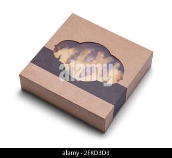 Negozio di prodotti da forno Apple Pie in cartone contenitore Cut out. Foto Stock