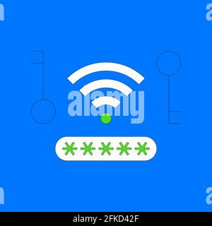 Informazioni sulla password Wi-Fi condivisa Illustrazione Vettoriale