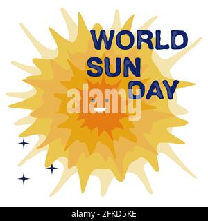 Poster del giorno del Sole mondiale illustrazione vettoriale Illustrazione Vettoriale