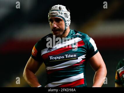 30 aprile 2021; Mattioli Woods Welford Road Stadium, Leicester, Midlands, Inghilterra; European Rugby Challenge Cup, Leicester Tigers contro Ulster; Tomas Lavanini di Leicester Tigers Foto Stock