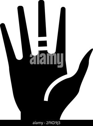 immagine vettoriale dell'icona glifo della dermatite da contatto Illustrazione Vettoriale