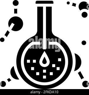 estrarre l'illustrazione del vettore dell'icona glifo della produzione farmaceutica Illustrazione Vettoriale