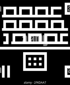 illustrazione del vettore dell'icona glifo della produzione farmaceutica di raffreddamento Illustrazione Vettoriale