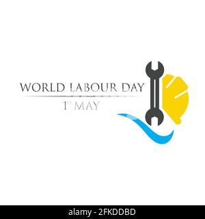 Giornata mondiale del lavoro 1 ° maggio modello di disegno di illustrazione vettoriale del logo. Illustrazione Vettoriale