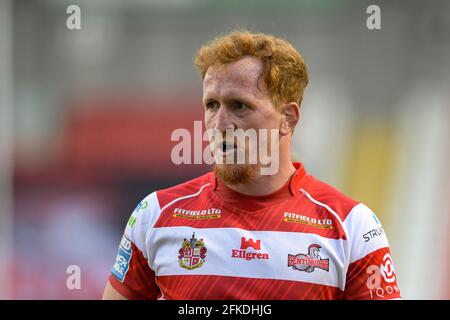 Leigh, Regno Unito. 30 Apr 2021. Jordan Thompson (12) di Leigh Centurions in azione durante la partita a Leigh, Regno Unito, il 30/4/2021. (Foto di Simon Whitehead/News Images/Sipa USA) Credit: Sipa USA/Alamy Live News Foto Stock