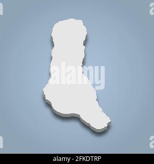 La mappa isometrica 3d di Grande Comore è un'isola delle Comore, un'illustrazione vettoriale isolata Illustrazione Vettoriale