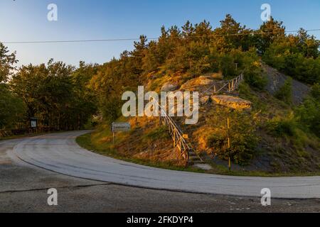 Passo della Braccina, Parco Nazionale foreste Casentinesi, Monte Falterona, Campigna (Parco Nazionale delle foreste Casentinesi, Monte Falterona e campi Foto Stock