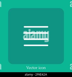 Icona vettore di giustificazione icona lineare.linea con tratto modificabile Illustrazione Vettoriale