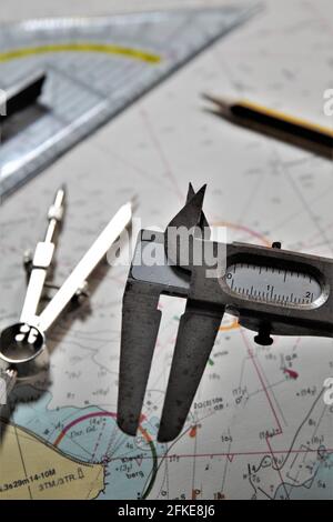 strumento di misurazione di un calibro Foto Stock
