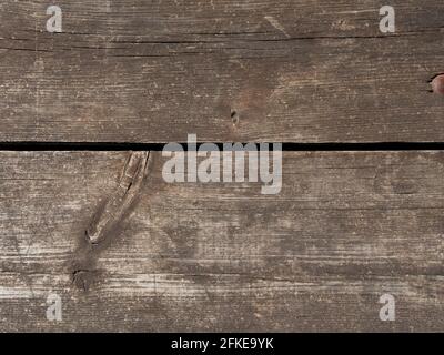 Vecchio legno plank di legno trama sfondo. Vista frontale di un vecchio legno. Foto Stock