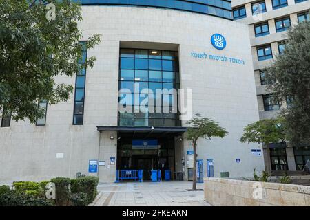 Bituach Leumi, istituto nazionale israeliano di previdenza sociale. Ufficio di previdenza sociale. Foto Stock