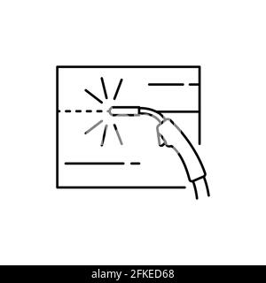 Icona della linea di saldatura a colori. Pittogramma per pagina web, app mobile, promo. Elemento di progettazione GUI UI UX. Tratto modificabile. Illustrazione Vettoriale