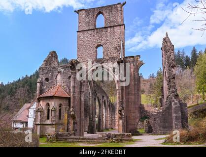 Le rovine storiche dell'Abbazia di Allerheiligen, (Abbazia di tutti i Santi‘) nella Foresta Nera settentrionale. Baden Wuerttemberg, Germania, Europa Foto Stock