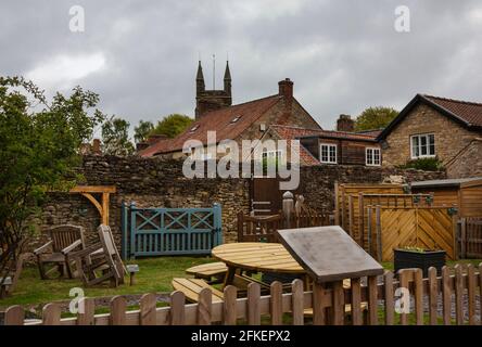 Helmsley è una città di mercato e parrocchia civile nell'Ryedale quartiere di North Yorkshire, Inghilterra. Foto Stock