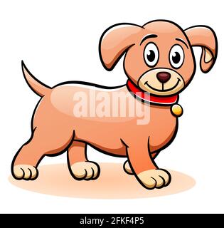 Illustrazione vettoriale del disegno di clipart di cartoni animati di puppy Illustrazione Vettoriale