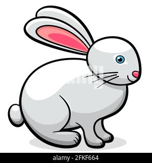 Illustrazione vettoriale del disegno carino del cartone animato di coniglio Illustrazione Vettoriale