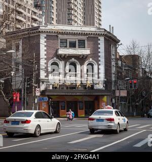 Vista dello storico Teatro Lyceum, Shanghai Foto Stock