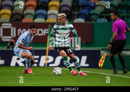 Lisbona, Portogallo. 01 Maggio 2021. Pedro Gonçalves di Sporting durante il Mens Liga NOS gioco tra Sporting CP e Nacional allo stadio Alvalade di Lisbona, Portogallo il 1 maggio 2021 Credit: SPP Sport Press Photo. /Alamy Live News Foto Stock