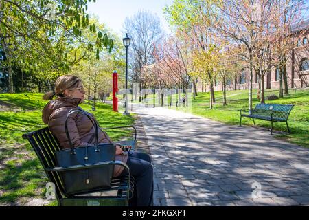 La 'Philosopher's Walk' nel centro di Toronto, Canada. Il parco è un luogo famoso e un'attrazione turistica. Foto Stock