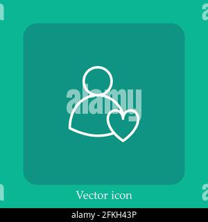 Icona vettore amore icona lineare.linea con tratto modificabile Illustrazione Vettoriale