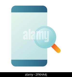 cerca nel telefono trova la ricerca di una singola icona isolata con stile uniforme illustrazione vettoriale Foto Stock