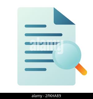 ricerca ricerca di documenti ricerca singola icona isolata con stile uniforme illustrazione vettoriale Foto Stock