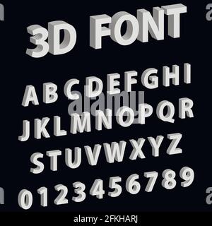 Font 3D Illustrazione Vettoriale