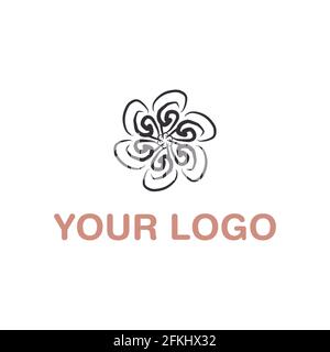 Disegno abstract Spiral Flower Vector Logo eps10 Illustrazione Vettoriale