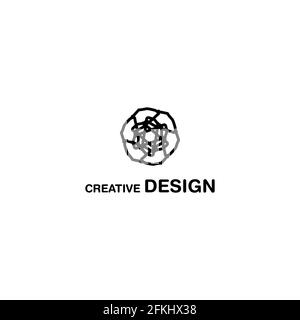 Fiore unico Creative Logo Design Arte vettoriale Illustrazione Vettoriale