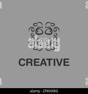 Creative Hand Drawed Logo Vector Design Art EPS10 Illustrazione Vettoriale