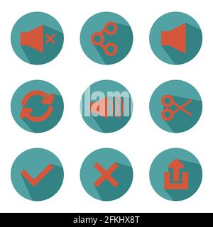 Set EPS10 Flat Essential Icon Vector Design Illustrazione Vettoriale
