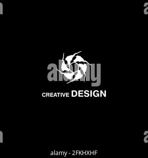 Shuriken Abstract Creative Logo Design Vector Art Illustrazione Vettoriale