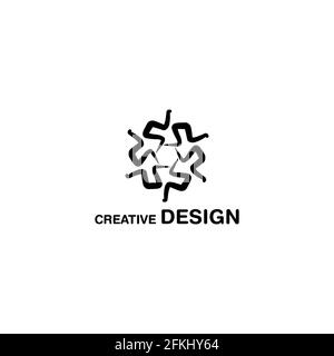 Astratto Radial Creative Logo Design Vector Art EPS10 Illustrazione Vettoriale
