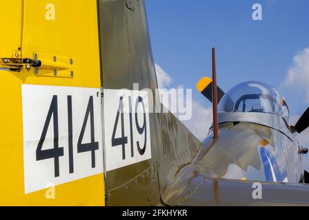 North American P-51 Mustang. Aereo da caccia della seconda guerra mondiale restaurato ad alti standard da Maurice Hammond nel Regno Unito Foto Stock