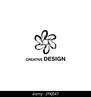 Splendido fiore moderno Abstract Creative Design Logo Vector Art EPS10 Illustrazione Vettoriale