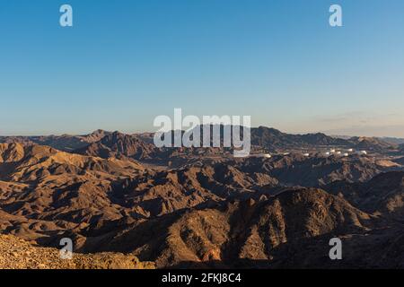 Marte come il paesaggio, Shlomo montagna, Eilat Israele. Distretto meridionale. Foto di alta qualità Foto Stock