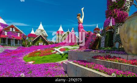 Dubai Miracle Garden - Megaparc negli Emirati Arabi Uniti Foto Stock