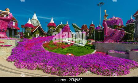 Dubai Miracle Garden - Megaparc negli Emirati Arabi Uniti Foto Stock